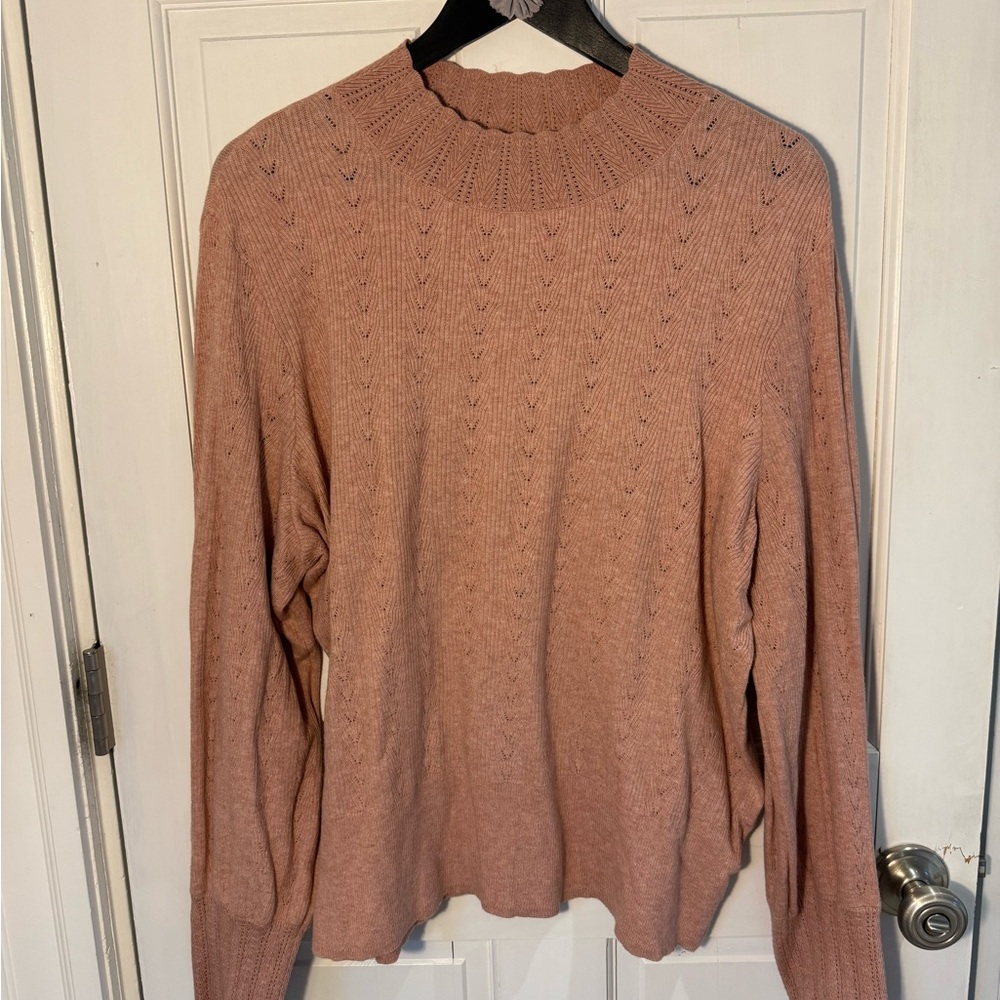 LC Lauren Conrad Dusty Pink Lightweight Mock Turtleneck Sweater